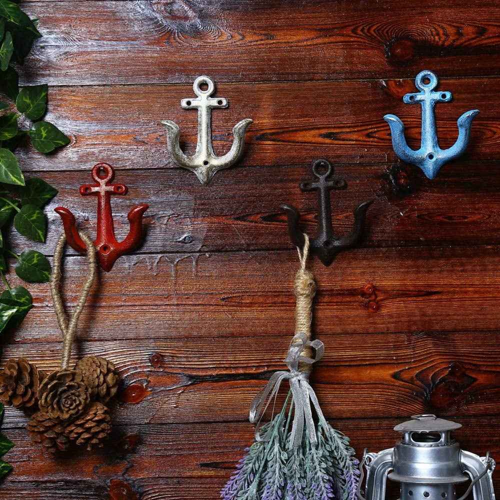 Vintage Rustic Cast Iron Nautical Anchor Wall Hooks Coat Hat Rack Key Holder Vintage Rustic Cast Iron Nautical Anchor Wall Hooks Coat Hat Rack Key Holder
